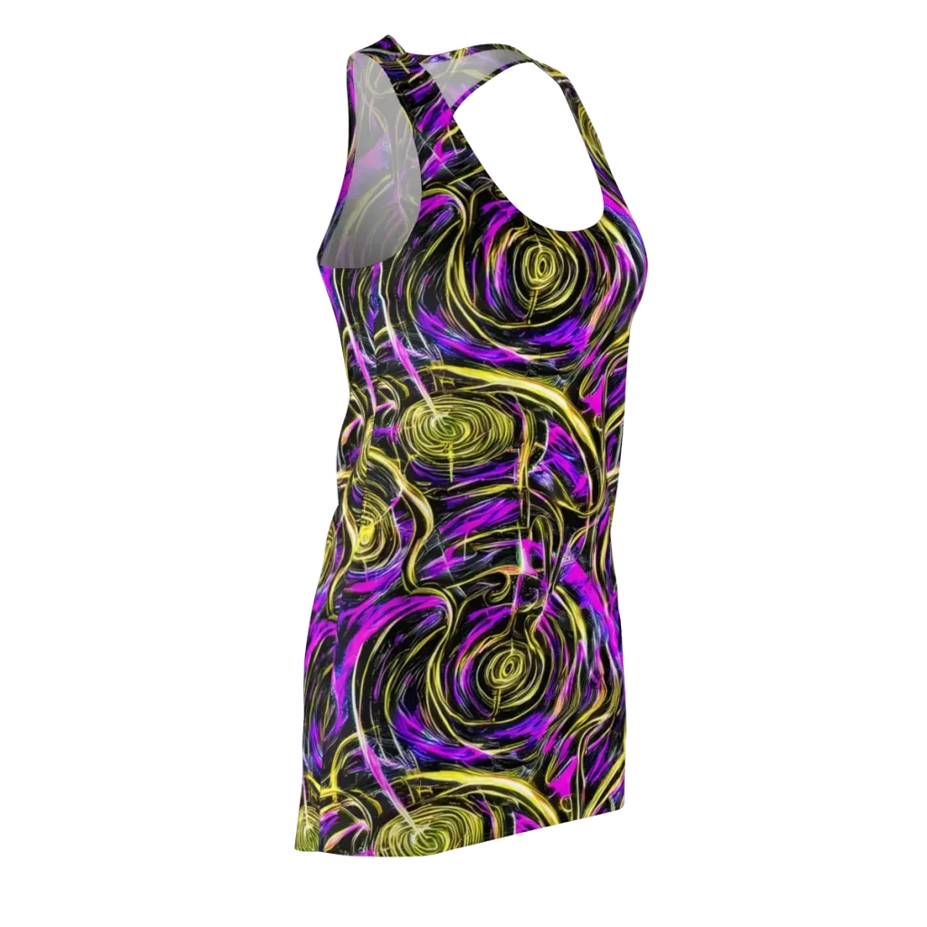Ultraviolet Whirl on Racerback Dress — Front Side