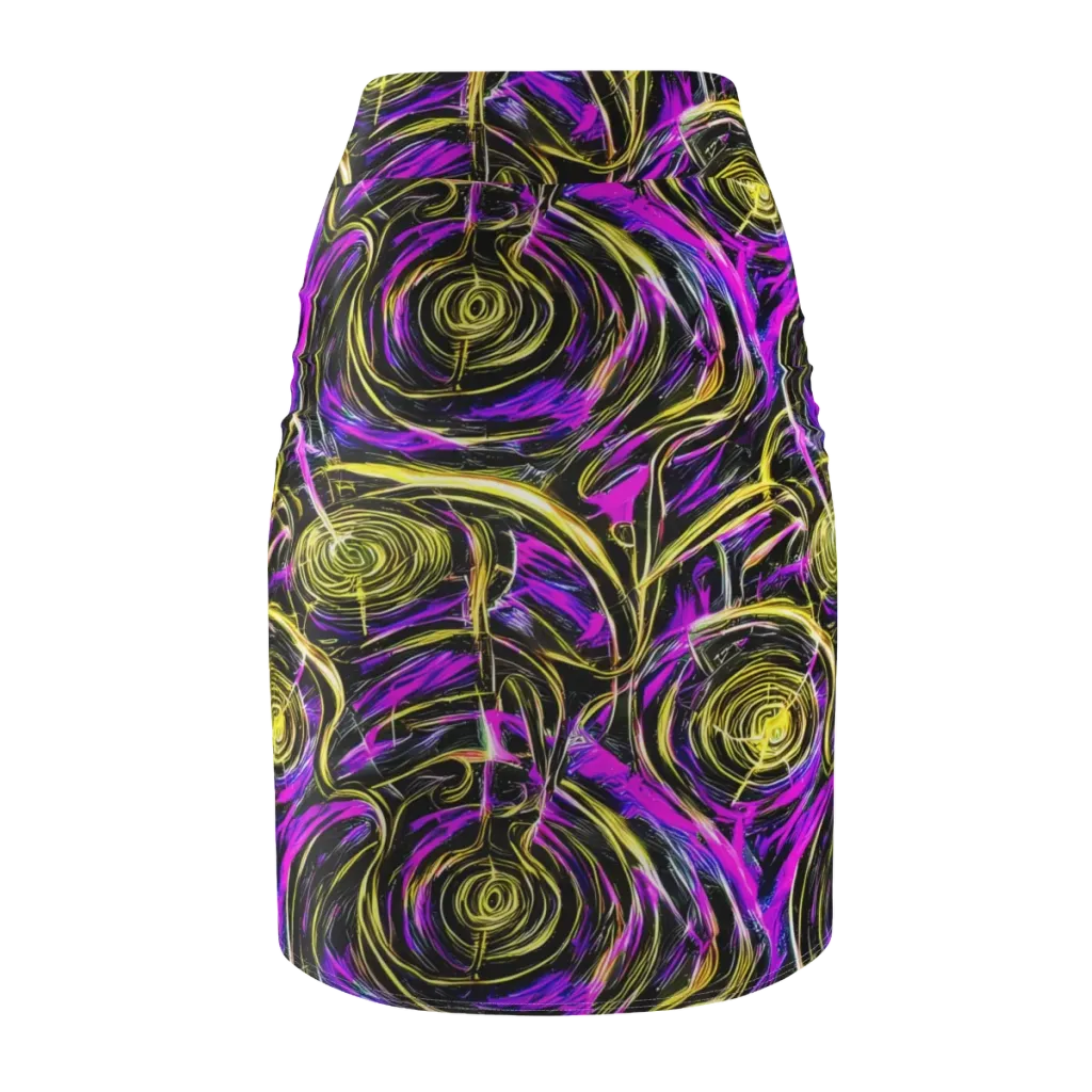 Ultraviolet Whirl on Pencil Skirt — Back