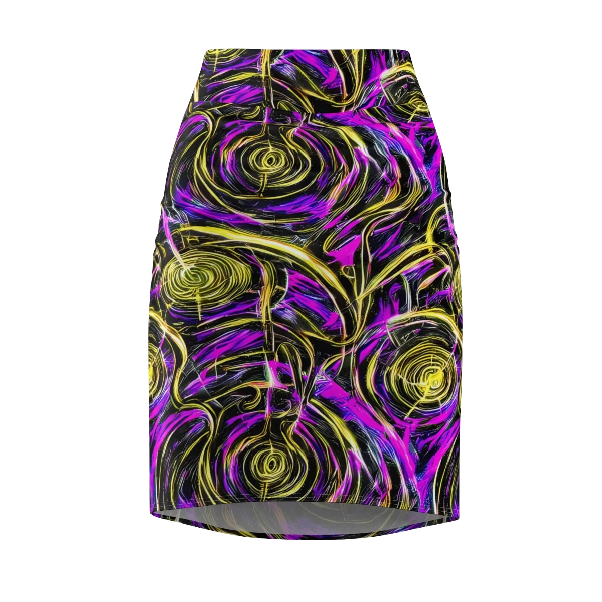 Ultraviolet Whirl on Pencil Skirt — Front