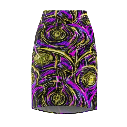 Ultraviolet Whirl on a Pencil Skirt
