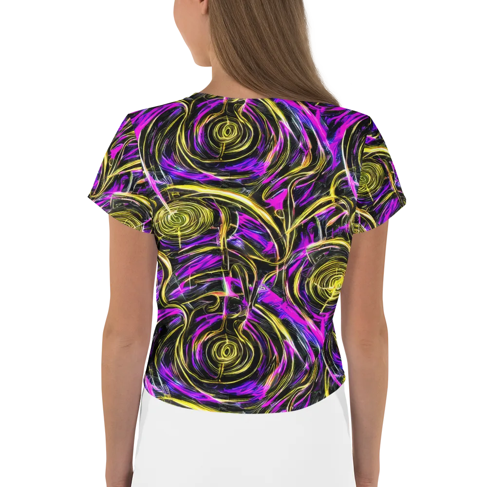 Ultraviolet Whirl on Crop Tee — Back