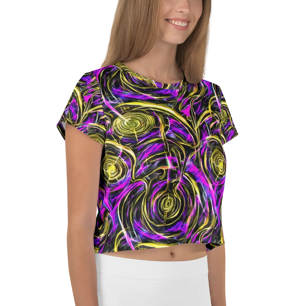 Ultraviolet Whirl on Crop Tee — Right
