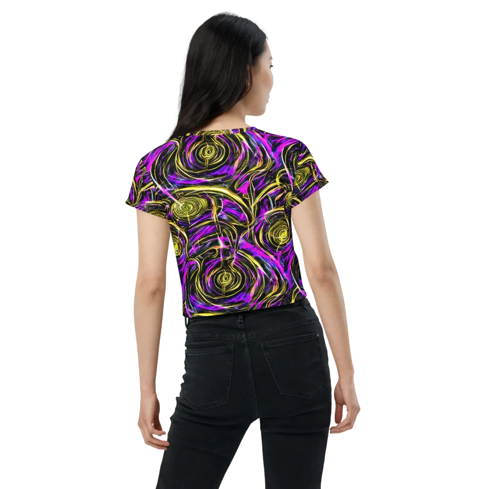 Ultraviolet Whirl on Crop Tee — Back