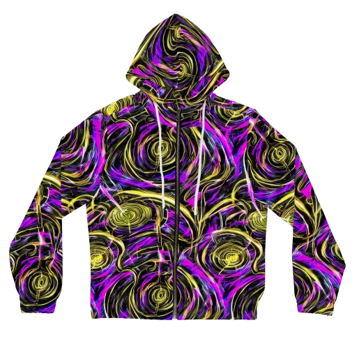 Ultraviolet Whirl on a Women's Full-Zip Hoodie