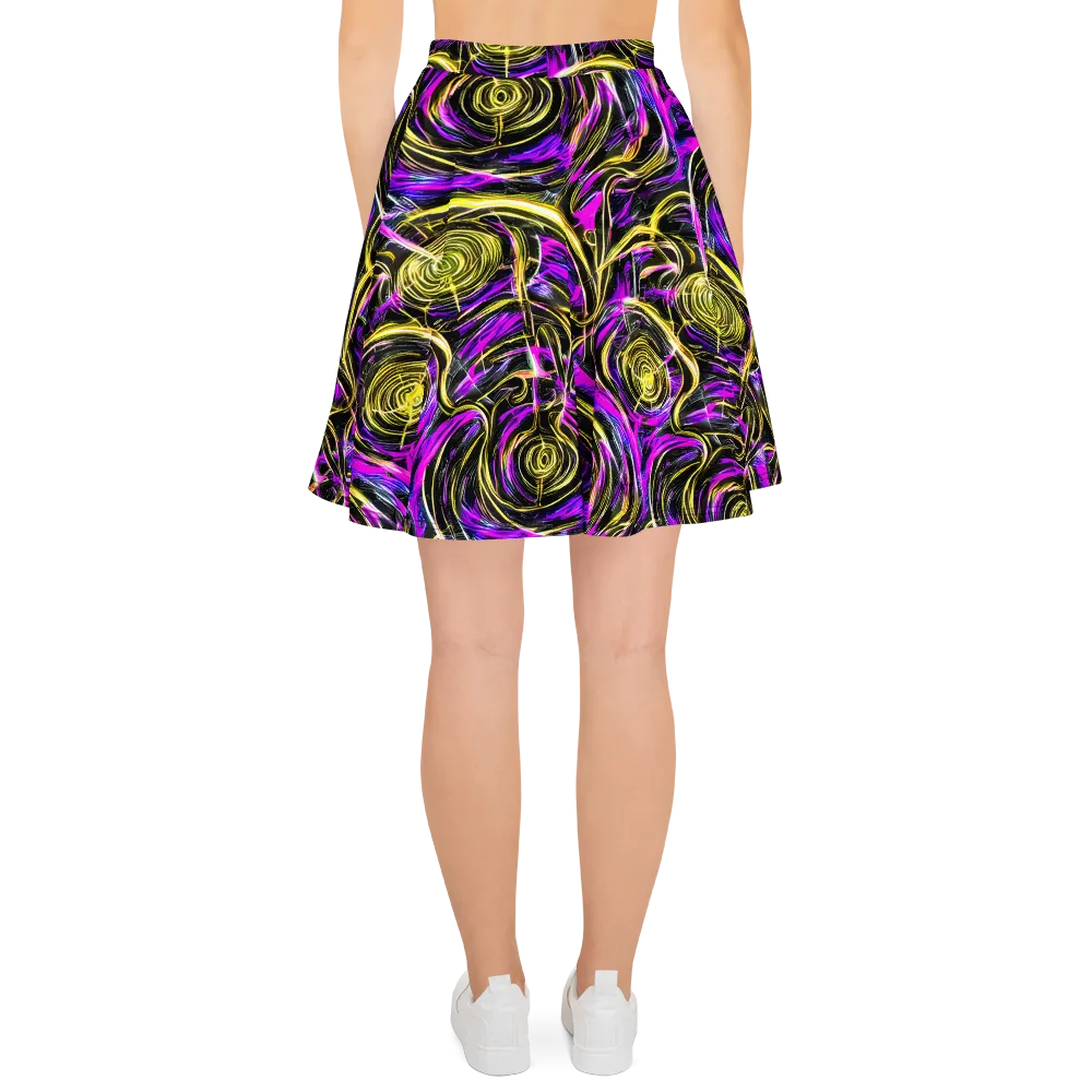 Ultraviolet Whirl on Skater Skirt — Back