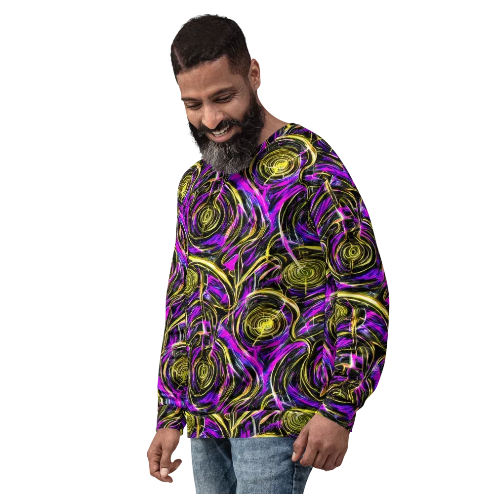 Ultraviolet Whirl on Sweatshirt — Left Front