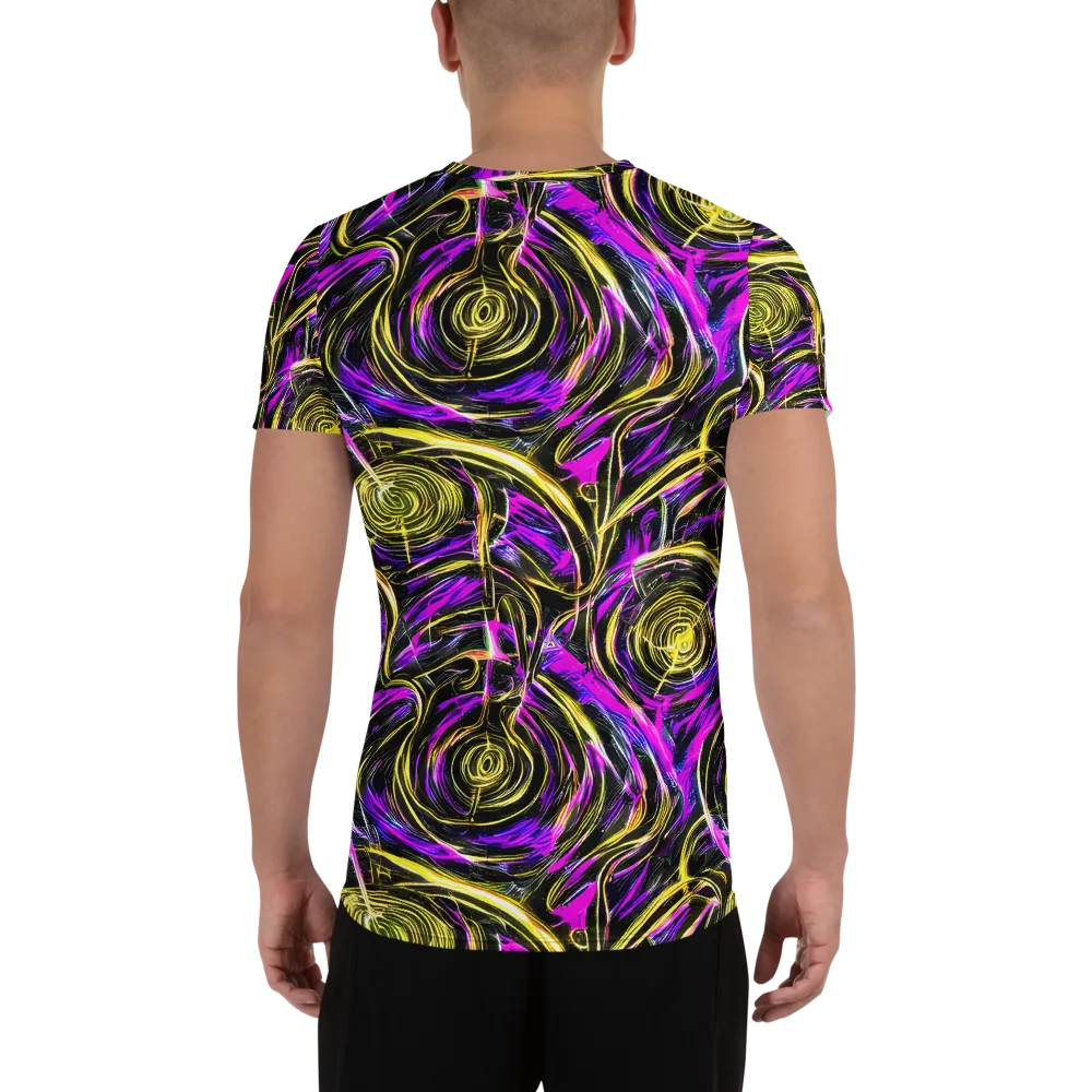 Ultraviolet Whirl on Men's Athletic T-Shirt — Back
