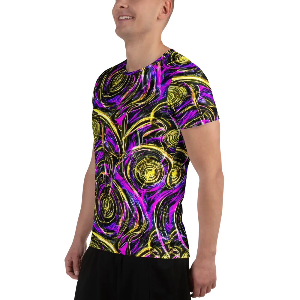 Ultraviolet Whirl on Men's Athletic T-Shirt — Left