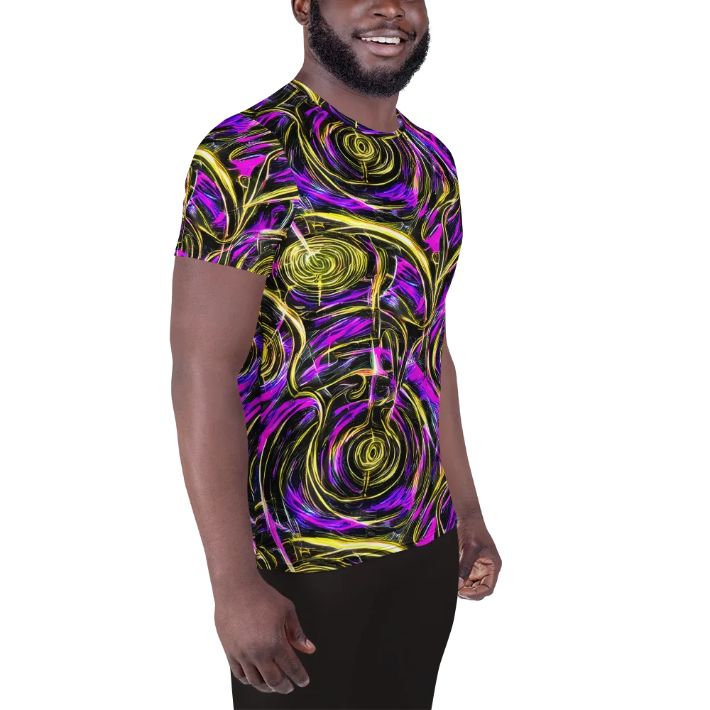 Ultraviolet Whirl on Men's Athletic T-Shirt — Right
