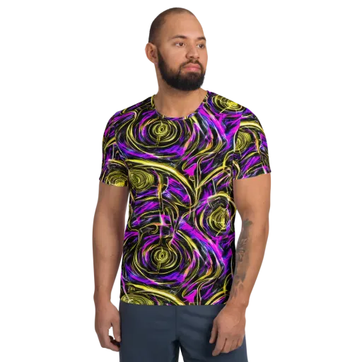 Ultraviolet Whirl on a Men's Athletic T-Shirt