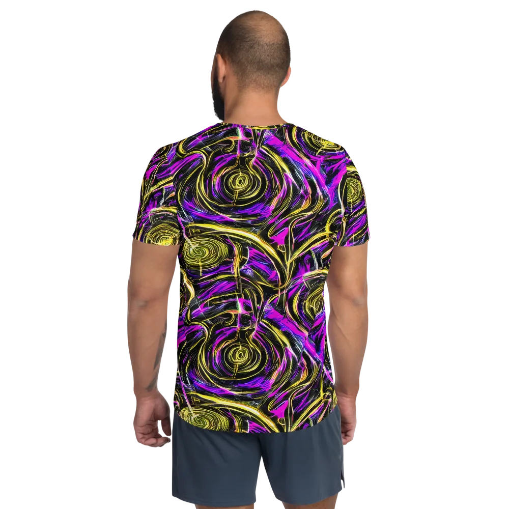 Ultraviolet Whirl on Men's Athletic T-Shirt — Back