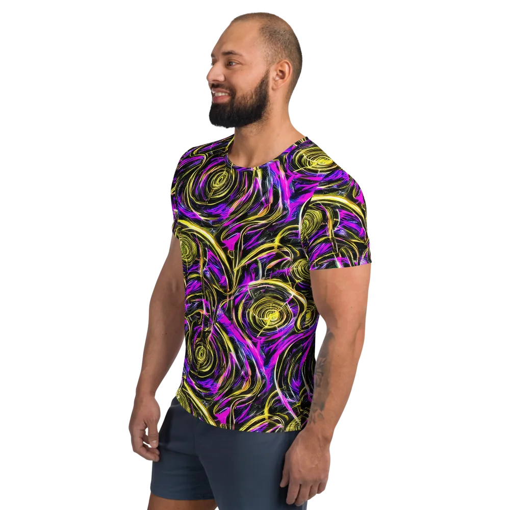 Ultraviolet Whirl on Men's Athletic T-Shirt — Left