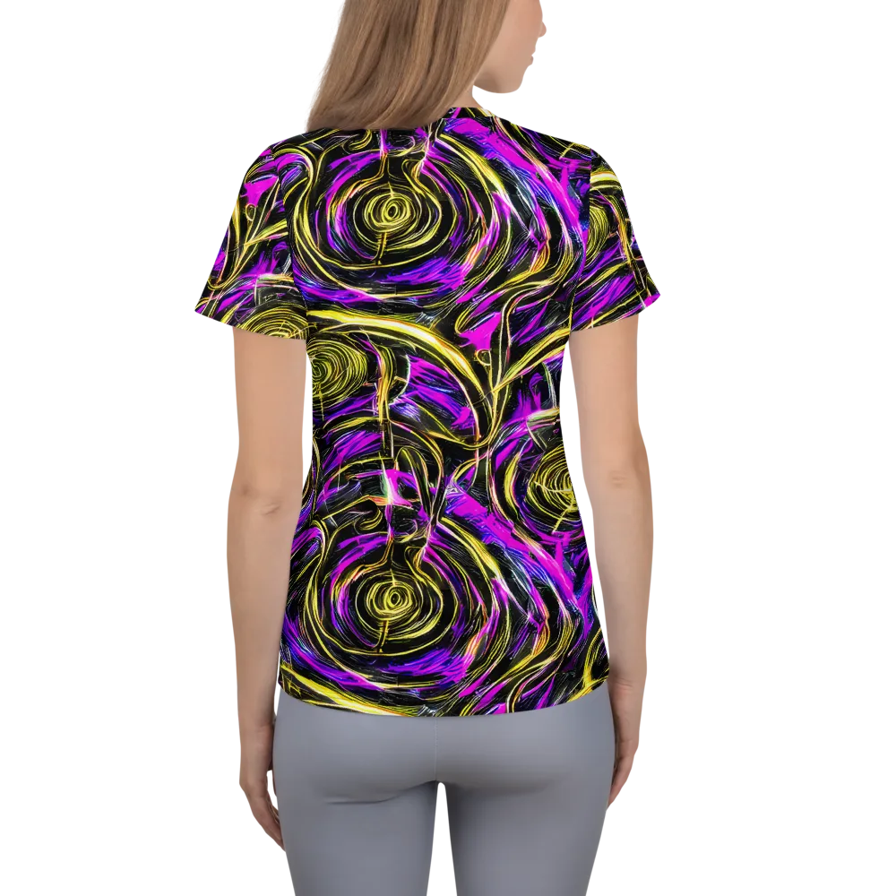 Ultraviolet Whirl on Women's Athletic T-Shirt — Back