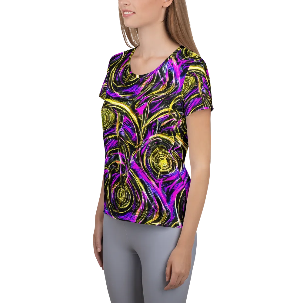 Ultraviolet Whirl on Women's Athletic T-Shirt — Left
