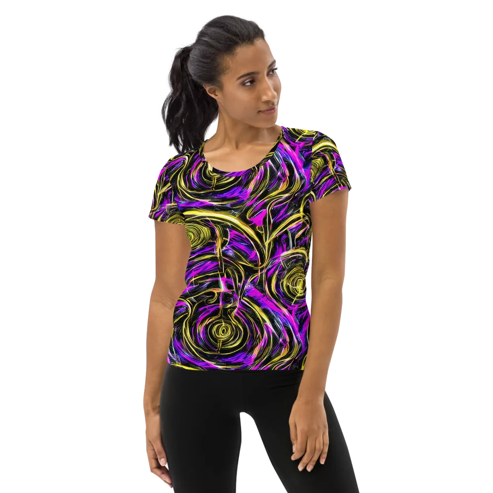Ultraviolet Whirl on Women's Athletic T-Shirt — Front