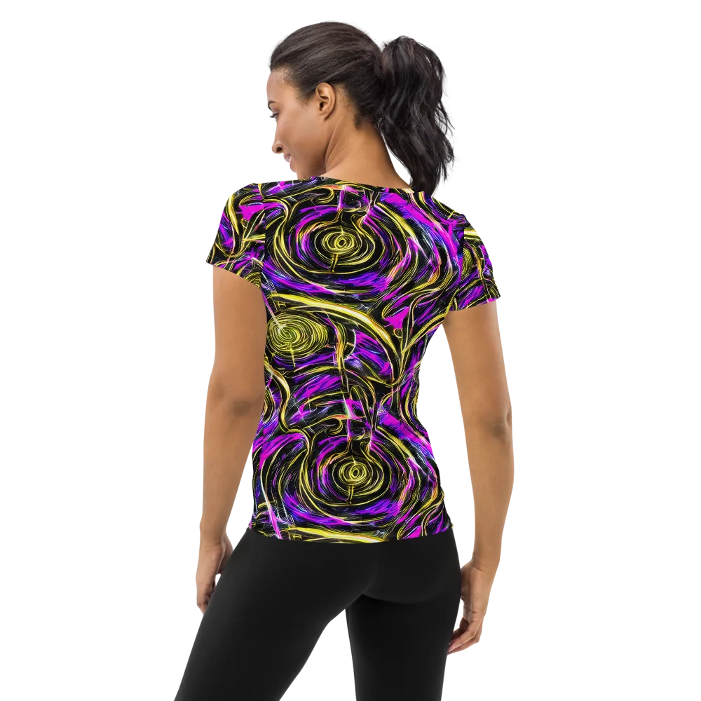 Ultraviolet Whirl on Women's Athletic T-Shirt — Back