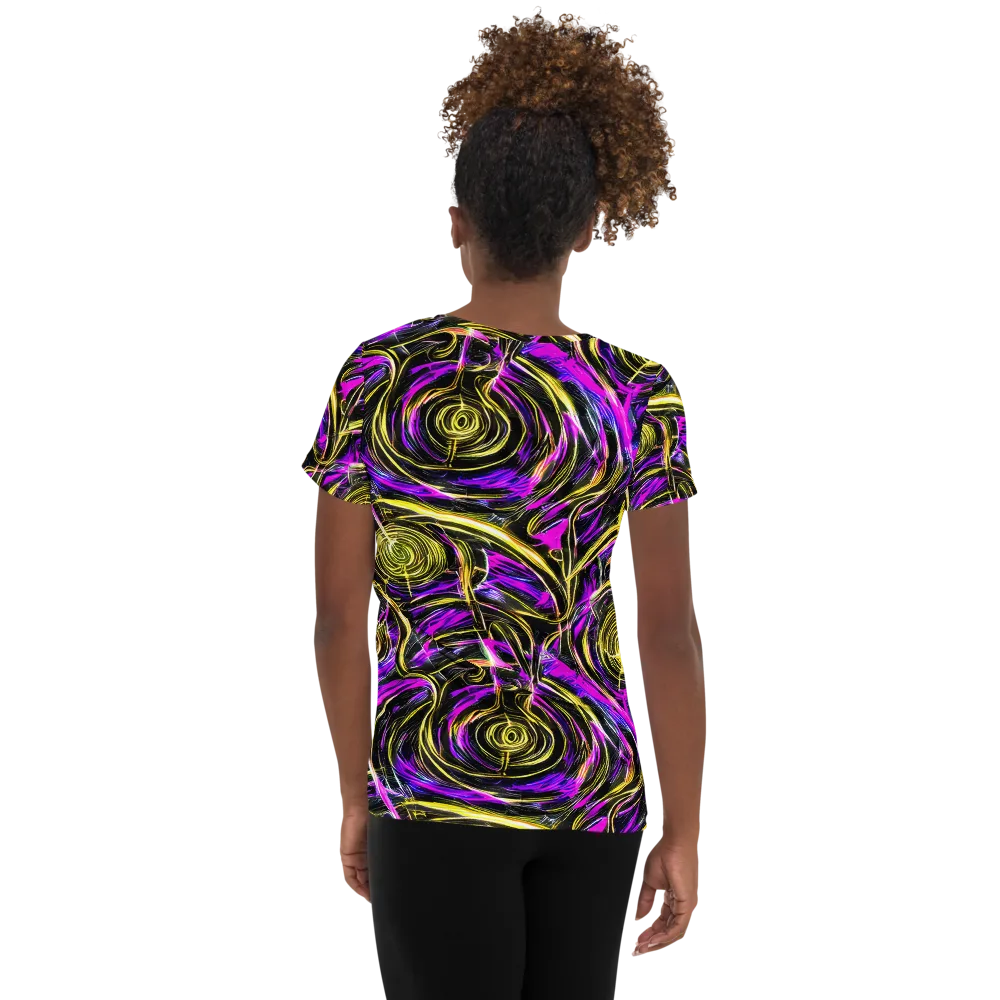 Ultraviolet Whirl on Women's Athletic T-Shirt — Back