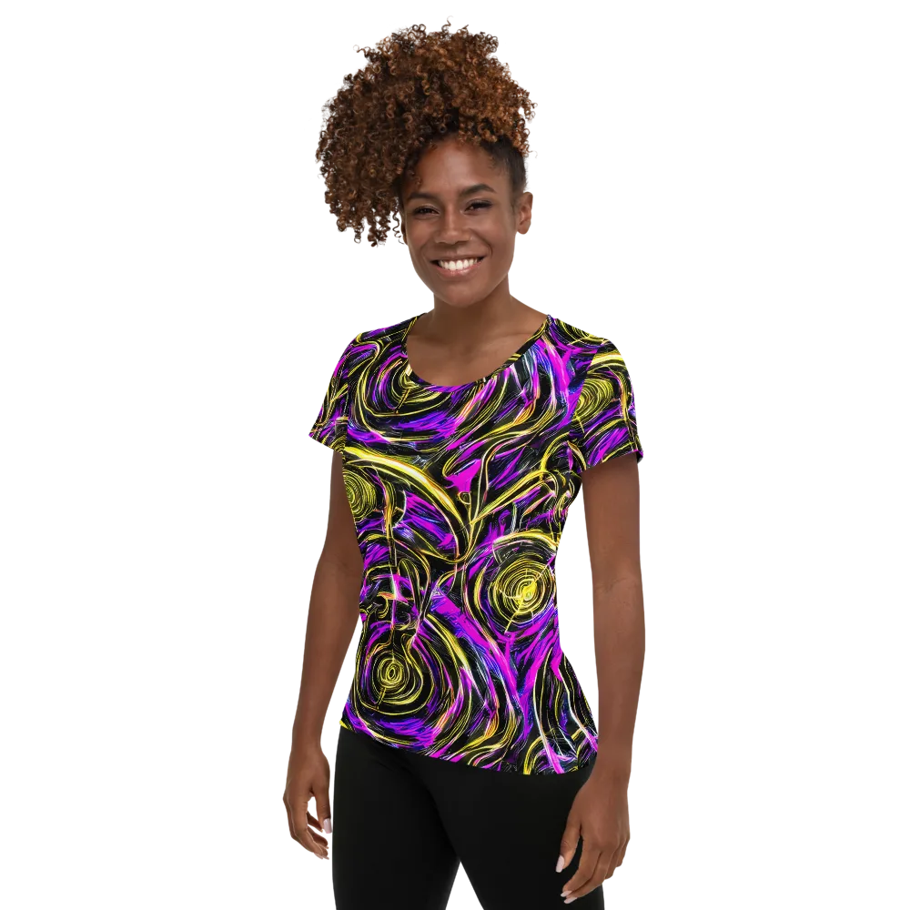 Ultraviolet Whirl on Women's Athletic T-Shirt — Left