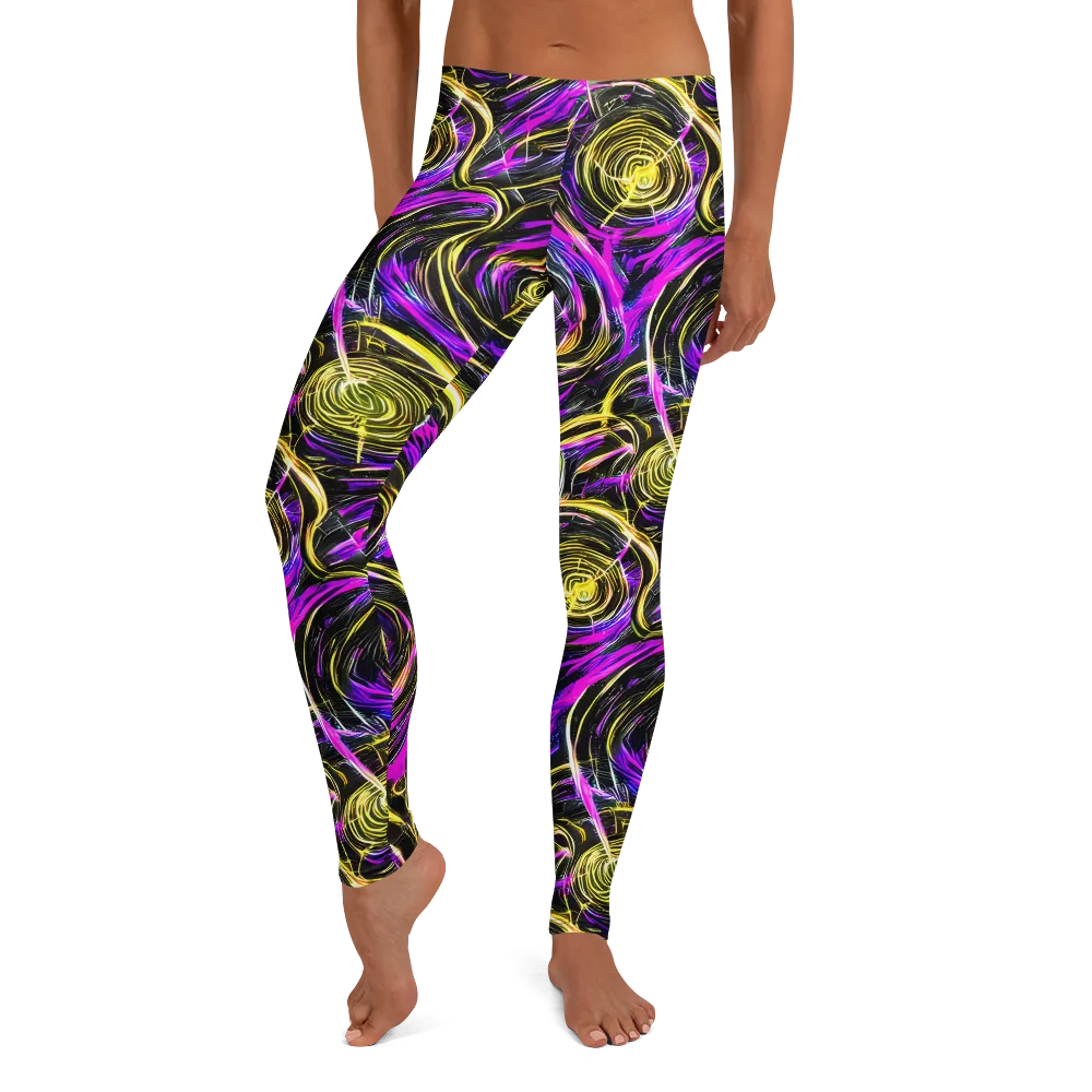 Ultraviolet Whirl on Leggings — Front