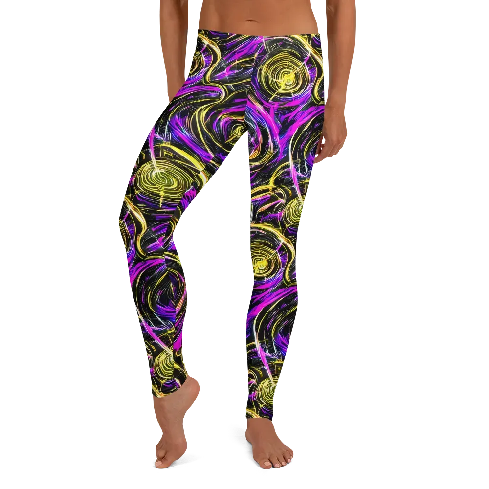 Ultraviolet Whirl on Leggings — Front