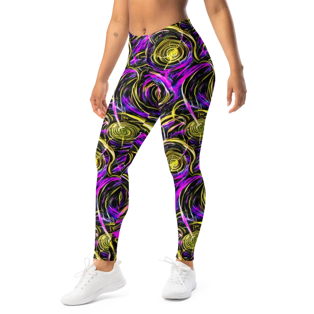 Ultraviolet Whirl on Leggings — Left Front