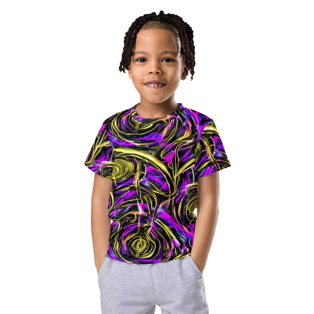 Ultraviolet Whirl on Kids Crew Neck T-Shirt — Front