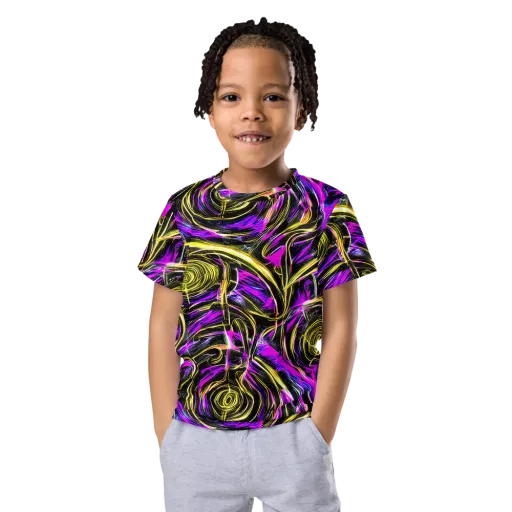 Ultraviolet Whirl on a Kids Crew Neck T-Shirt