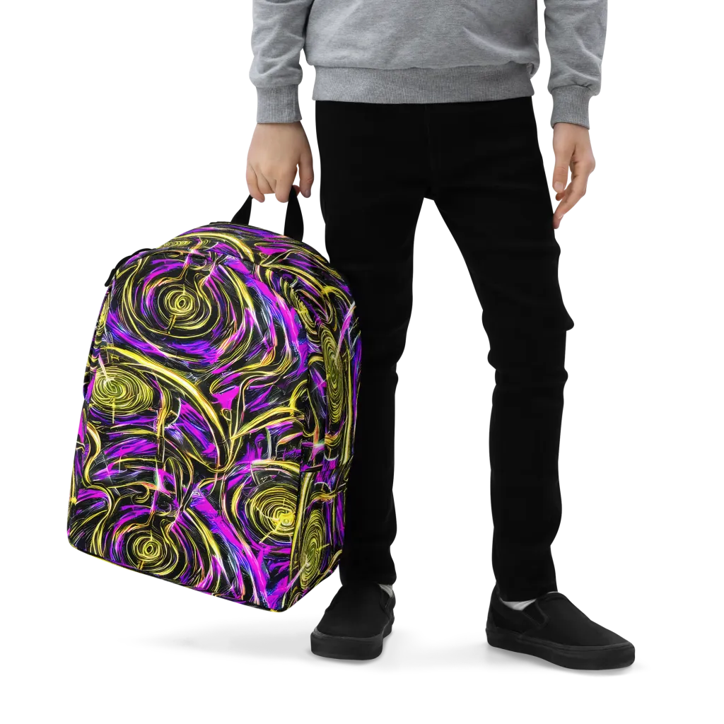 Ultraviolet Whirl on Minimalist Backpack — Zoomed-in