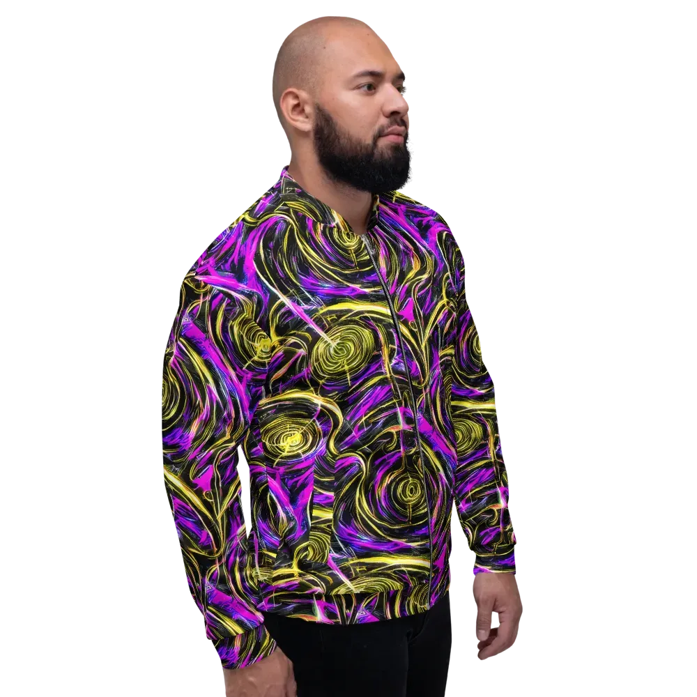 Ultraviolet Whirl on Bomber Jacket — Right
