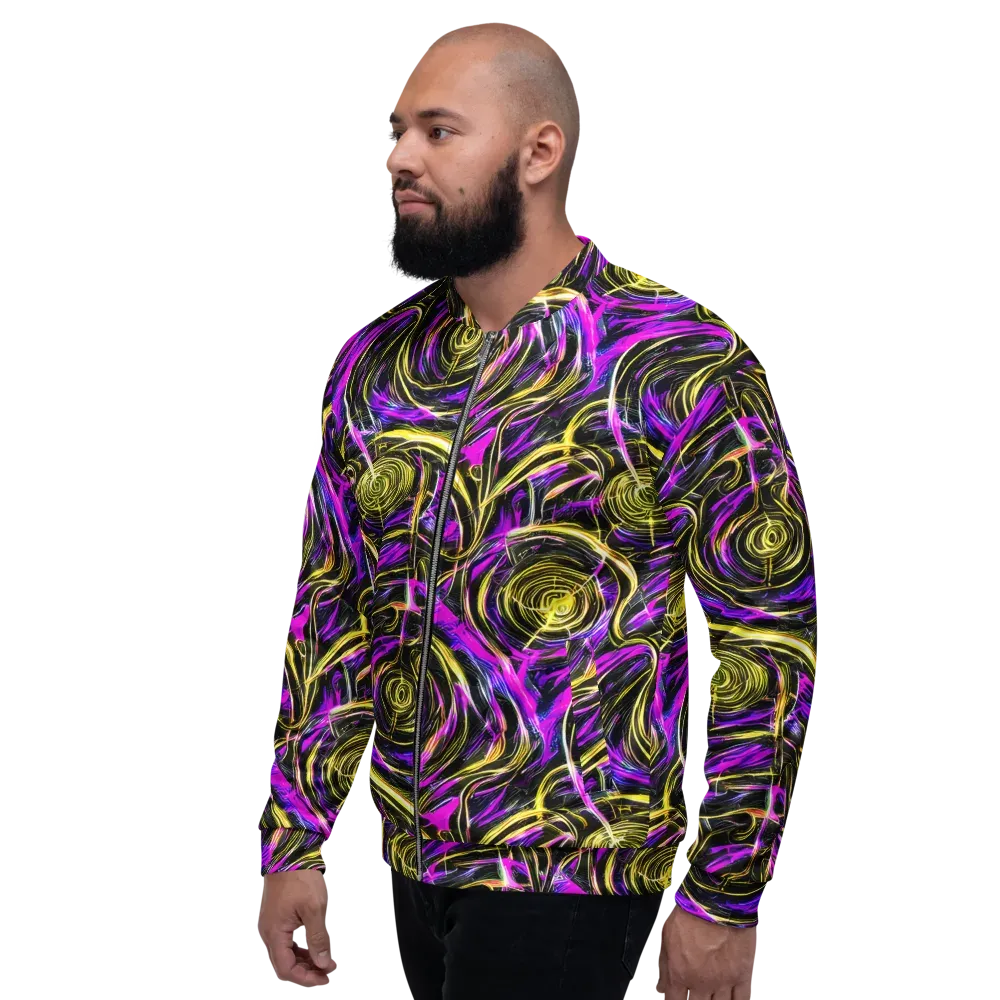 Ultraviolet Whirl on Bomber Jacket — Left