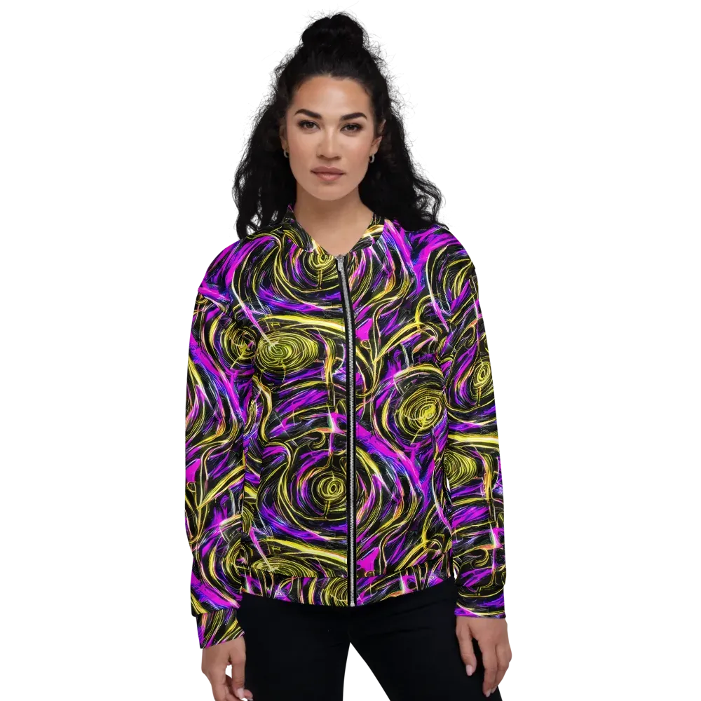 Ultraviolet Whirl on Bomber Jacket — Front