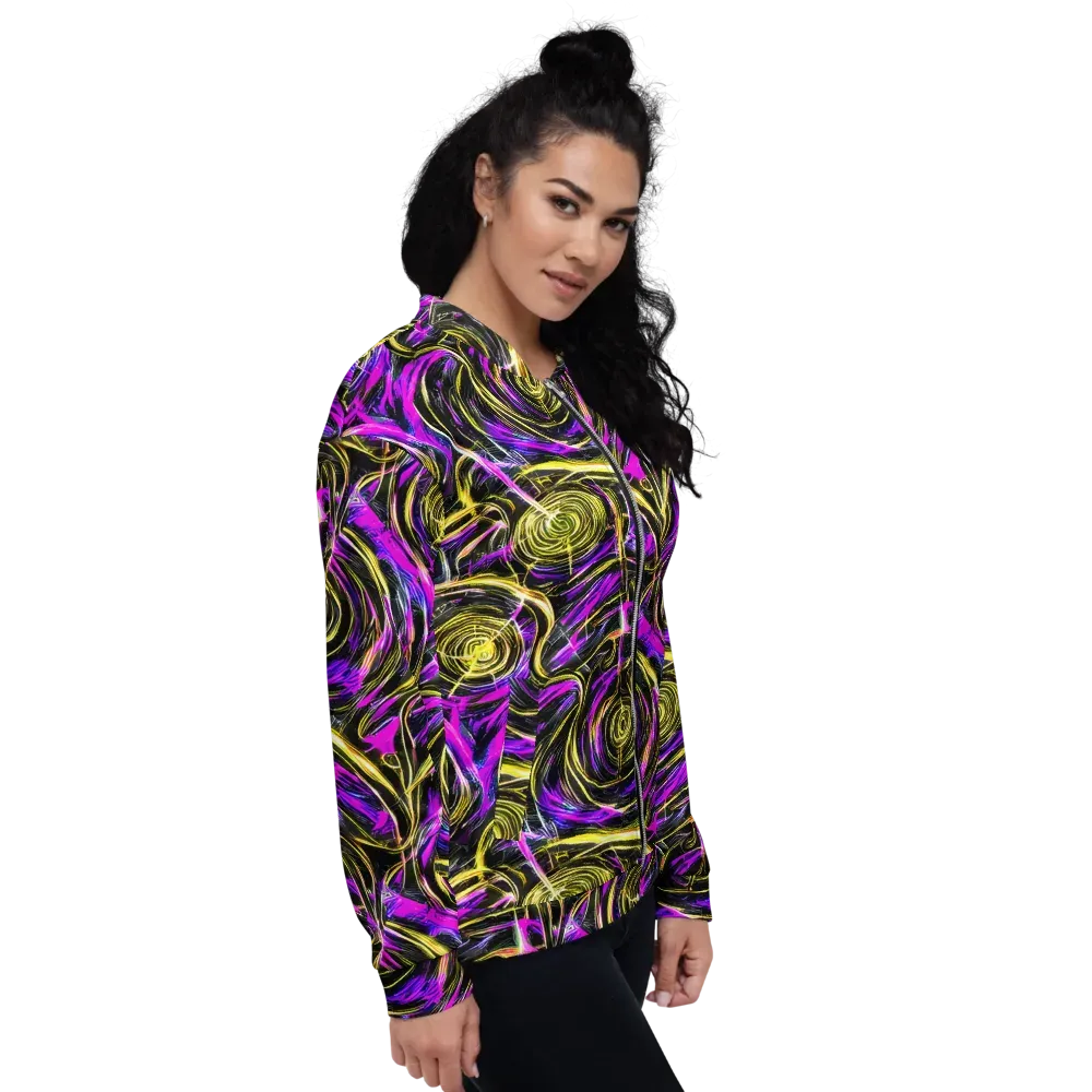 Ultraviolet Whirl on Bomber Jacket — Right