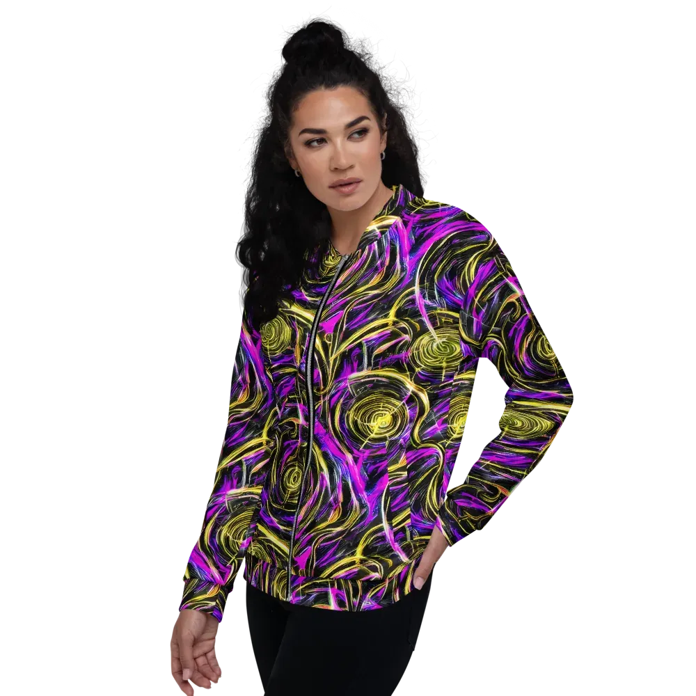 Ultraviolet Whirl on Bomber Jacket — Left