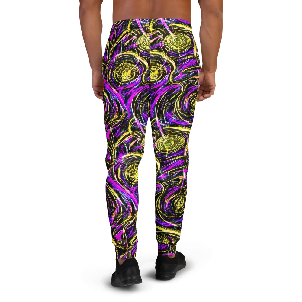 Ultraviolet Whirl on Men's Joggers — Back