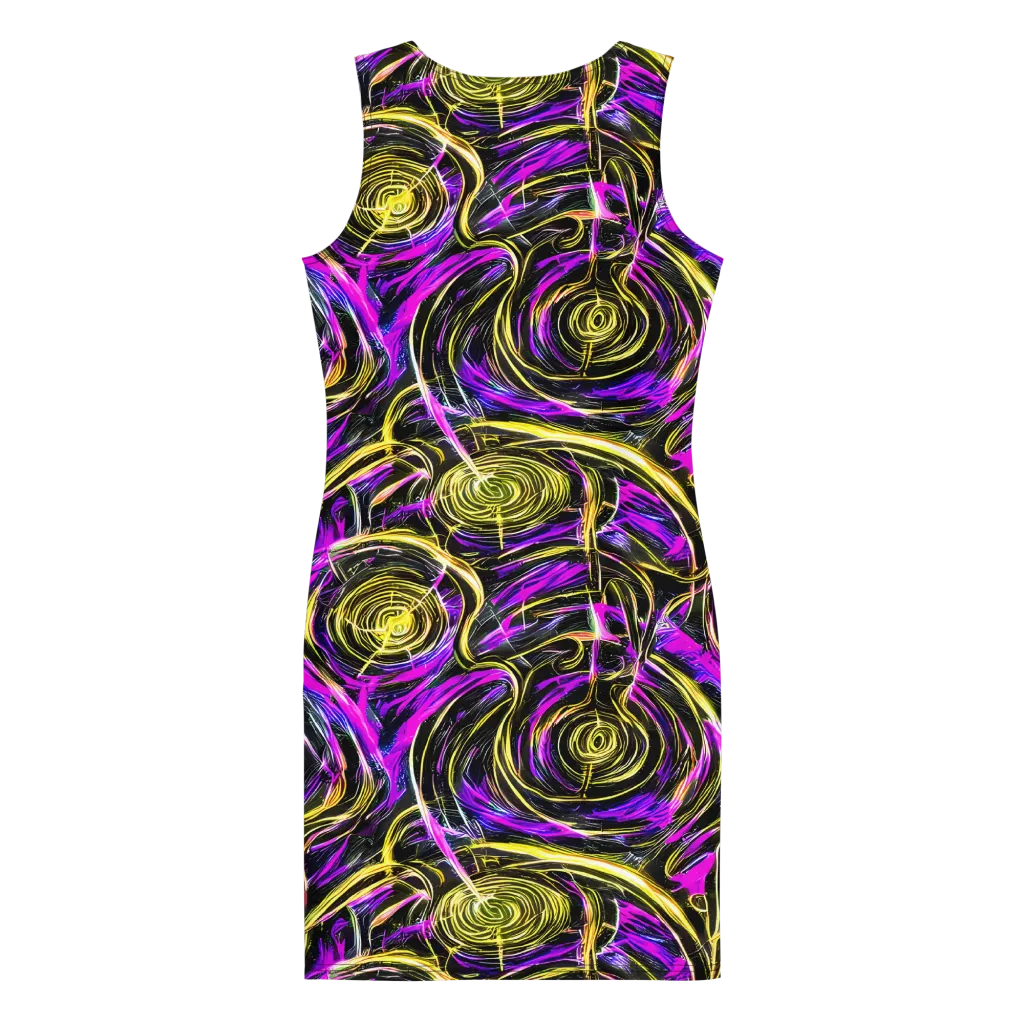 Ultraviolet Whirl on Bodycon Dress — Back