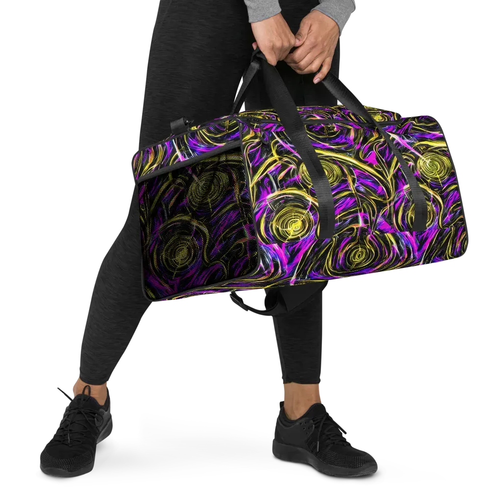 Ultraviolet Whirl on Duffle Bag — Right Front