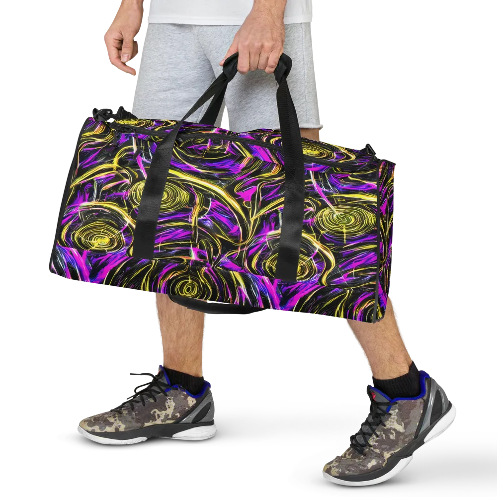 Ultraviolet Whirl on Duffle Bag — Front