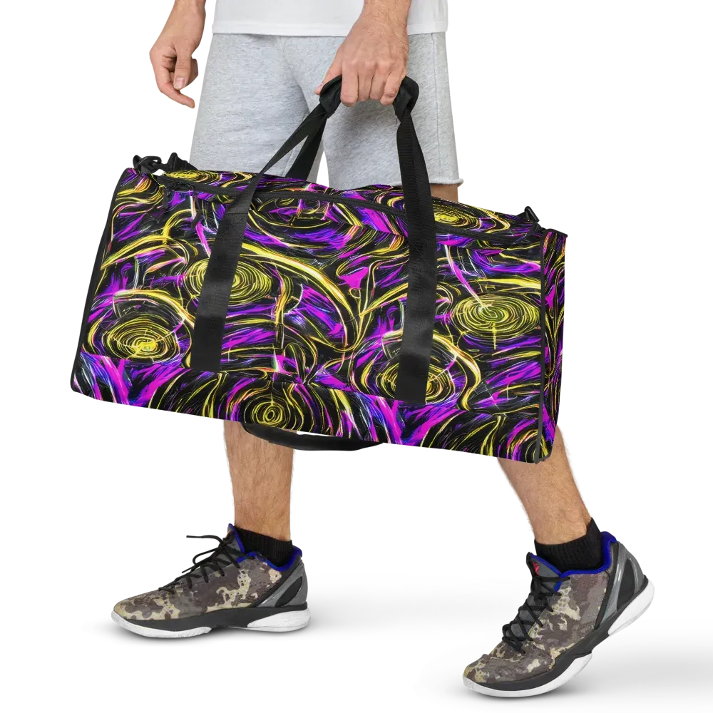 Ultraviolet Whirl on Duffle Bag — Front
