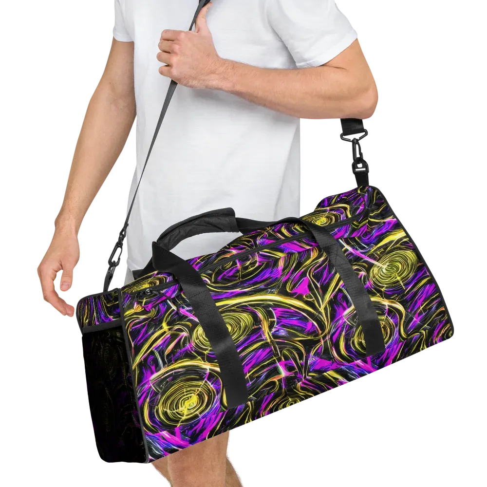 Ultraviolet Whirl on Duffle Bag — Right Front