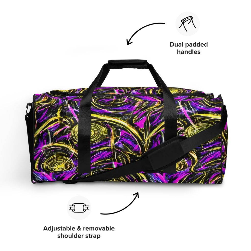 Ultraviolet Whirl on Duffle Bag — Front