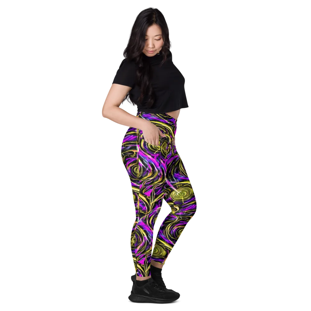 Ultraviolet Whirl on Leggings with Pockets — Right