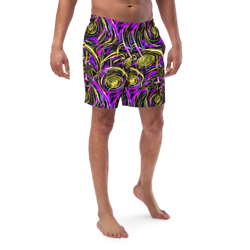 Ultraviolet Whirl on Swim Trunks — Front