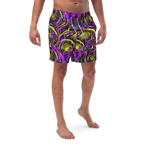 Ultraviolet Whirl on a Swim Trunks