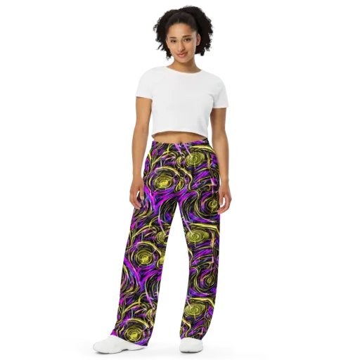 Ultraviolet Whirl on a Wide-Leg Pants