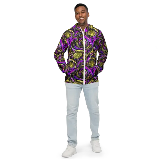 Ultraviolet Whirl on a Men's Windbreaker