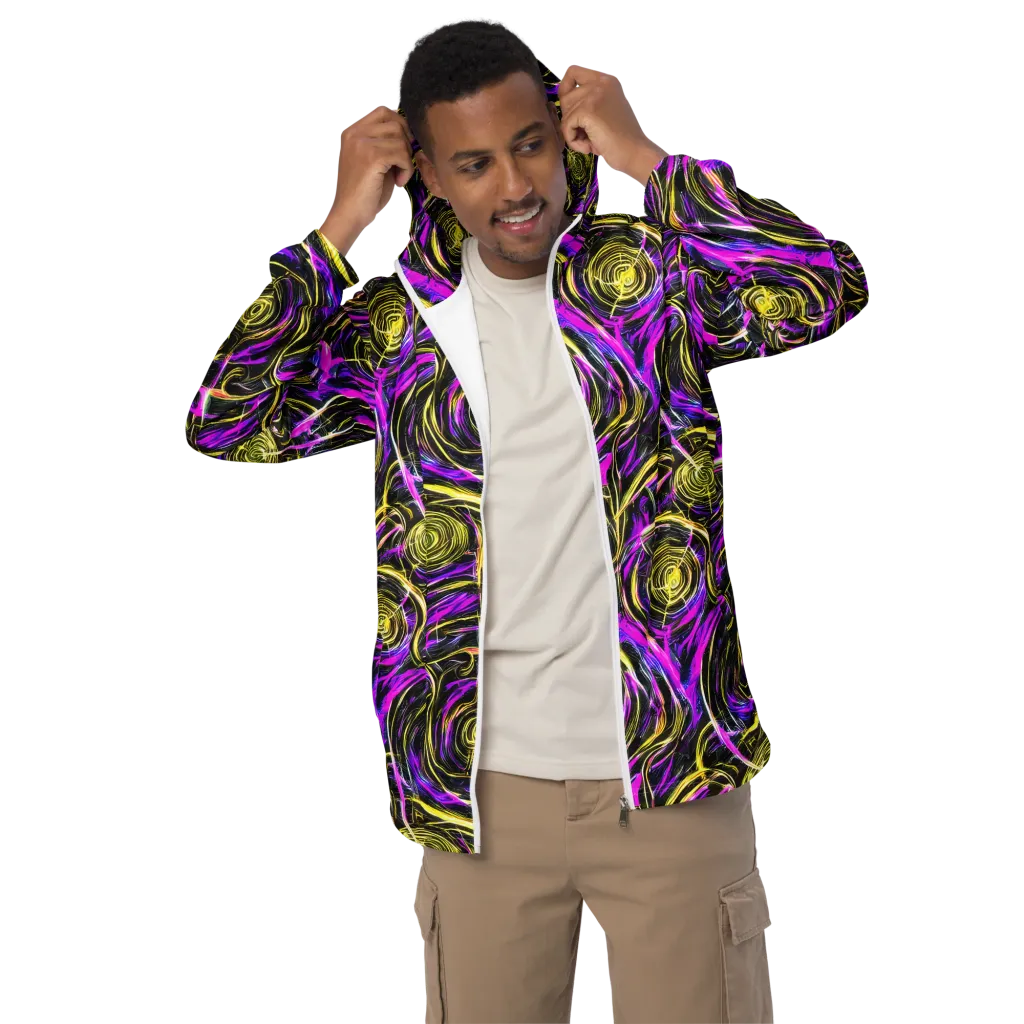 Ultraviolet Whirl on Men's Windbreaker — Front