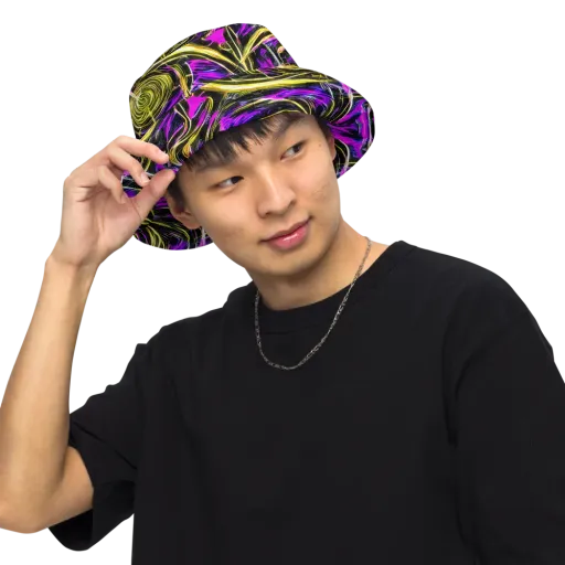 Ultraviolet Whirl on a Reversible Bucket Hat