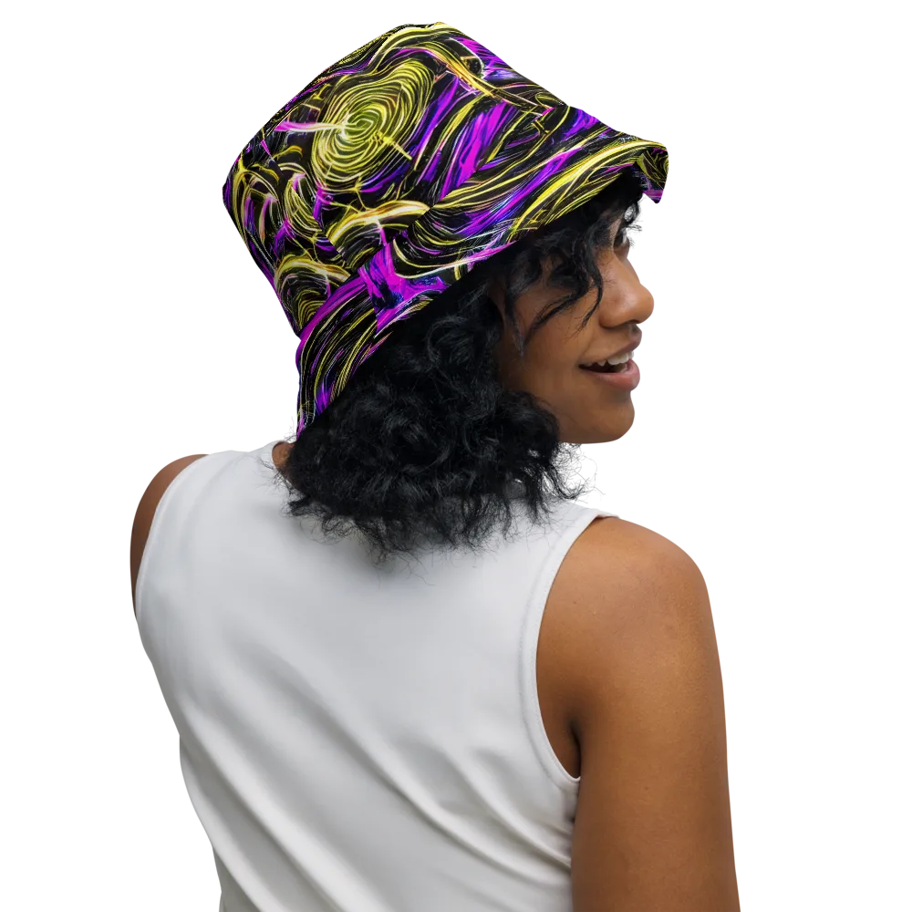 Ultraviolet Whirl on Reversible Bucket Hat — Right Outside