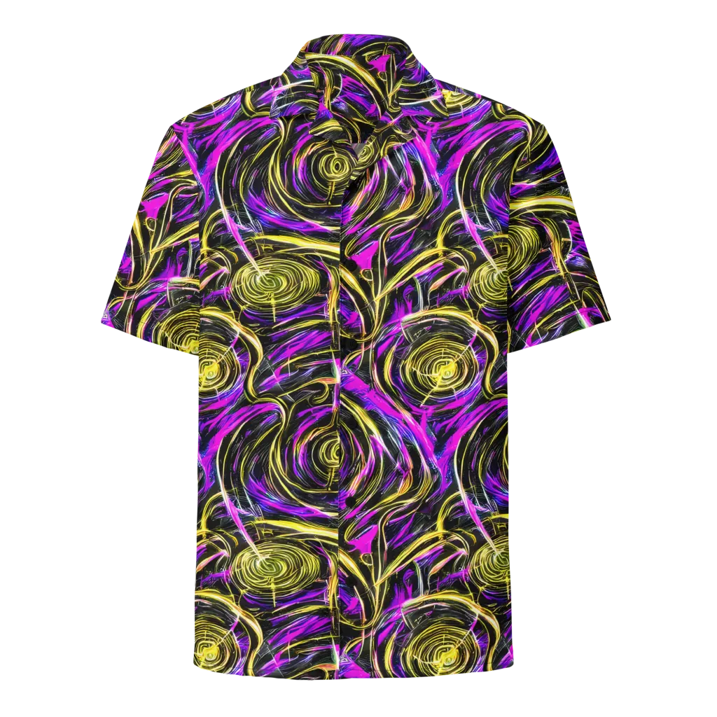 Ultraviolet Whirl on Button Shirt — Front