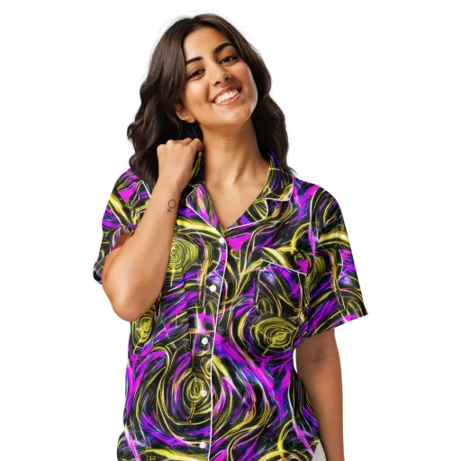 Ultraviolet Whirl on a Women's Short Sleeve Pajama Top